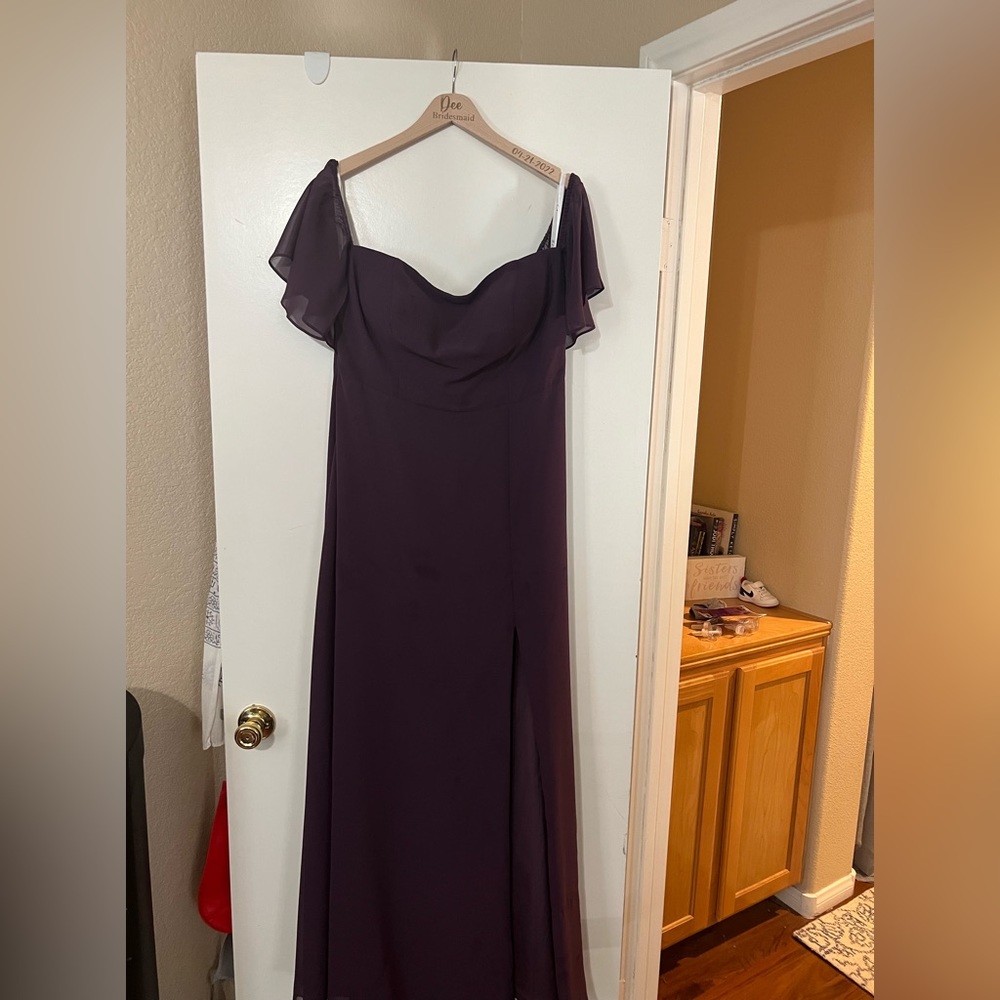 Plum bridesmaid Custom fit dress size 12-14